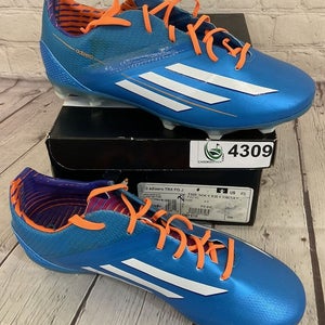 Adidas F50 adizero TRX FG J Soccer Cleats Solar Blue White Orange US Size 3.5