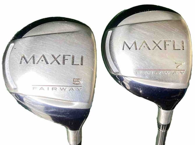 Maxfli Blue Max Fairway Wood Set 5w, 7w Men's RH Lite Graphite Shafts Nice Grips