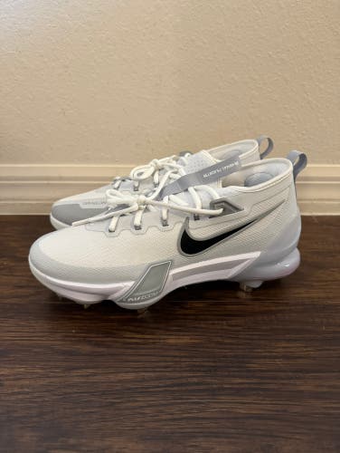 Nike Force Zoom Trout 9 Elite White Metal Baseball Cleats Size 9.5 FB2906-100