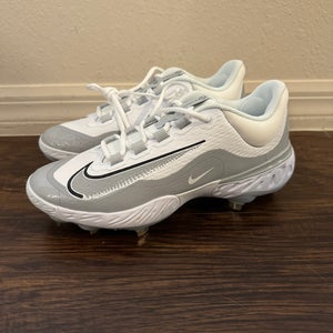Nike Alpha Huarache Elite 4 Low White Metal Baseball Cleats Size 13 FD2745-104