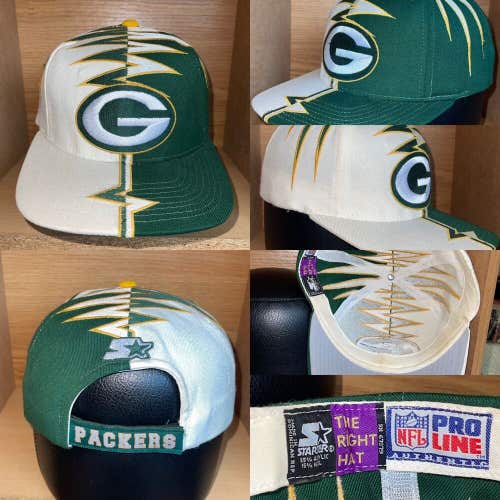 Vintage Green Bay Packers Starter Pro Line Shockwave NFL Hat Cap Shock Wave 90s