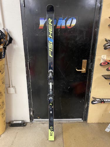Used 2022 Women's Fischer 188 cm Racing RC4 World Cup GS Skis With Bindings Max Din 18
