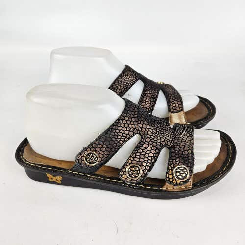 Alegria Women’s Size 37 / 7 VEN-781 Black/Metallic Gold Slides Sandals