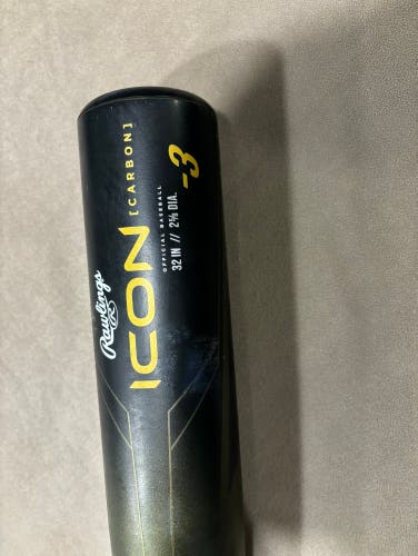 RAWLINGS ICON 2023 BBCOR Barley Used (3 Games)  BBCOR 32’ -3  New Costs $500