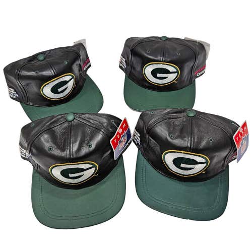 DAMAGED 4 Pc Lot - Vintage Green Bay Packers - Super Bowl XXXI Football Hat 1997