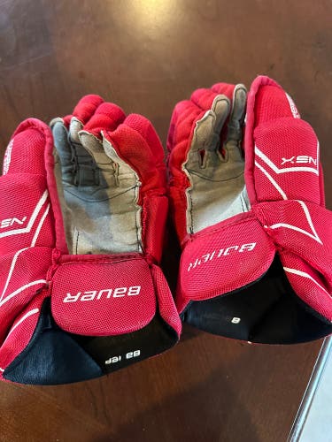 Red Junior Bauer NSX 12” Gloves