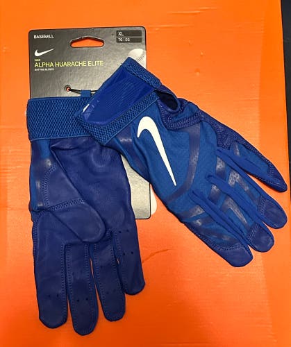 XL Adult Nike Alpha Huarache Elite Baseball Batting Gloves Royal Blue