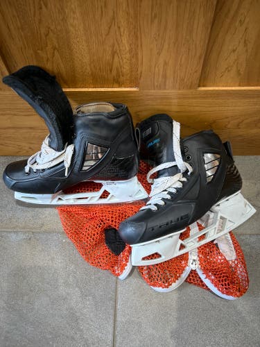 Used Senior True Regular Width Pro Stock 10.5 Custom Pro Hockey Goalie Skates