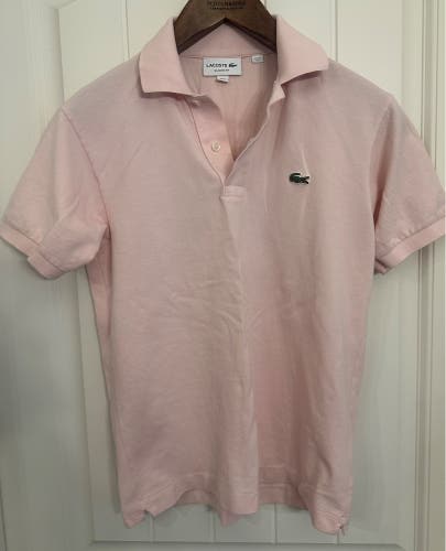 Lacoste men’s light pink polo. Size small