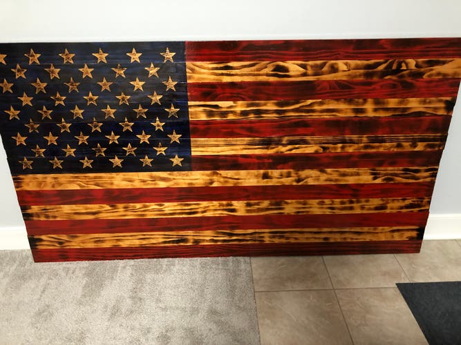 Giant Wooden American Flag
