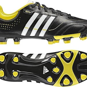 Adidas Junior 11Nova TRX FG J Youth Soccer Cleats Black White Yellow US 5.5