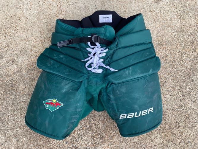 Bauer Pro Stock Hockey Goalie Pants Green Minnesota Wild LARGE 3787