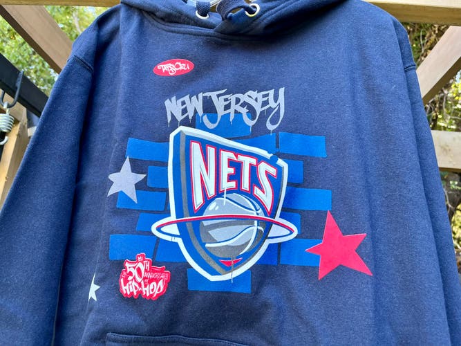 NWT New Jersey Nets NBA Hoodie Medium - 50th Anniversary of Hip Hop Sweatshirt