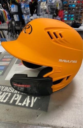Rawlings R16 Used large Orange Batting Helmet with jaw guard