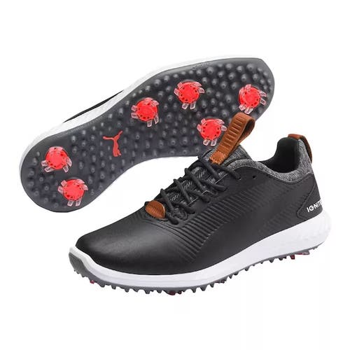 New Puma IGNITE PWRADAPT 2.0 Black Junior Golf Shoes Size 5US / 37EUR  NIB