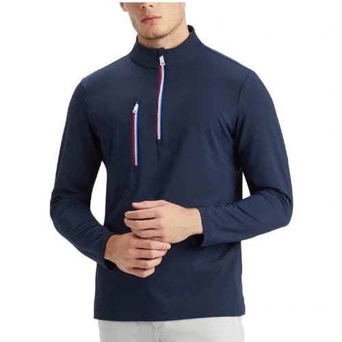 $168 Mens G/FORE Daytona Mid Golf Pullover Large Navy quarter zip SOLD OUT