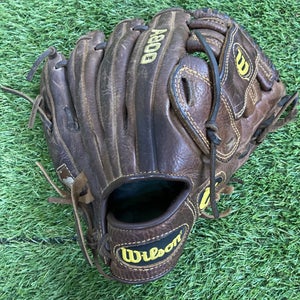 Brown Used Wilson A800 Right Hand Throw Outfield Baseball Glove 11.75"