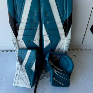 Used True Catalyst Px3 Goalie Leg Pads + Blocker Pro Stock and Bauer Hyperlite 2 Pro Stock Glove