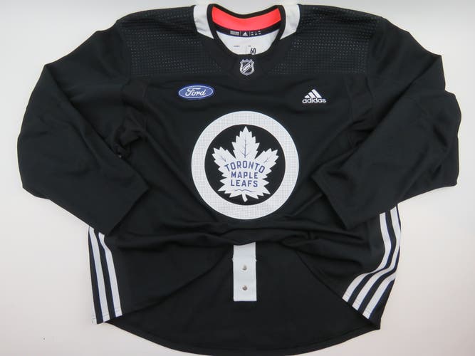 Adidas Toronto Maple Leafs Practice Worn Authentic NHL Hockey Jersey Black Size 60