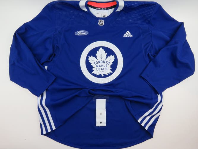 Adidas Toronto Maple Leafs Practice Worn Authentic NHL Hockey Jersey Blue Size 60