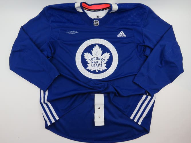Adidas Toronto Maple Leafs Practice Worn Authentic NHL Hockey Jersey Blue Size 58+