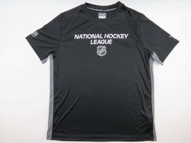 Fanatics NHL Shield Logo League Issued Pro Stock Hockey Athletic Shirt Black XL