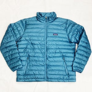 Patagonia Down Sweater Full Zip Puffer Jacket Men's 2XL Abalone Blue 84674