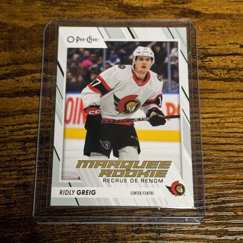 Ridly Greig Ottawa Senators 2023-24 NHL Hockey O Pee Chee Marquee Rookie #543