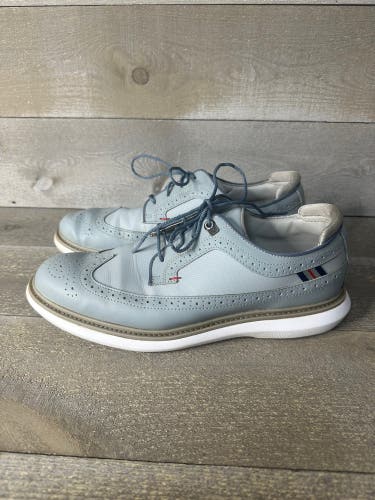 Footjoy Shoes Traditions Mens Size 10 Gray Leather Wingtip Golf Cleats 57912