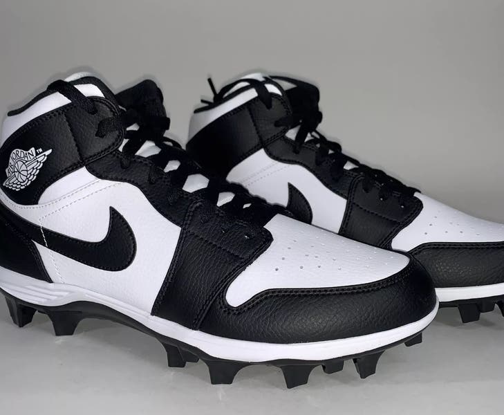 Jordan 1 Alpha Menace Mid Football Cleats Mens White Black  display picture 2