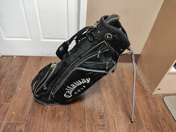 Callaway 6 Divider Golf Dual Strap Stand Bag Black/Grey w Raincover