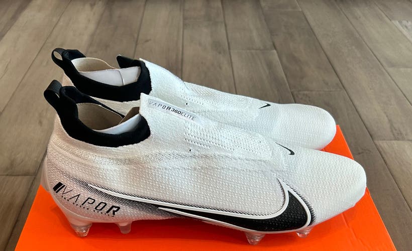Size 14 Nike Vapor Edge Pro 360 Detachable Football Cleats White Black