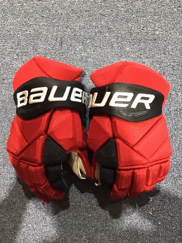 Game Used Carolina Hurricanes Pro Stock Bauer Vapor 1X Pro Gloves Size 14”