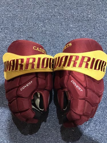 Game Used Cadet’s Warrior Covert Pro Size 14” Gloves