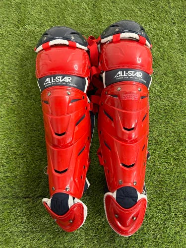 Red Used Adult All Star Catcher's Leg Guard