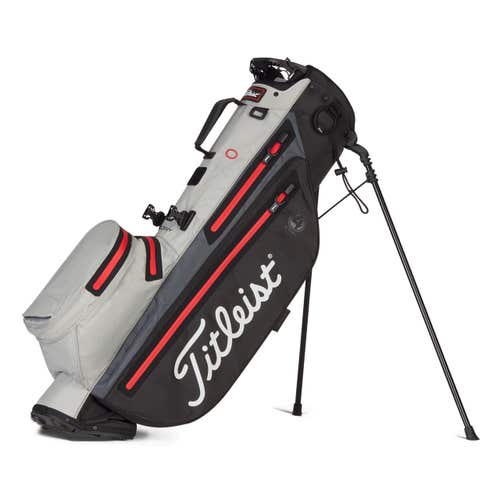 Titleist 2021 Players 4 StaDry Stand Bag (4-way top, Black/Gray/Red) Golf