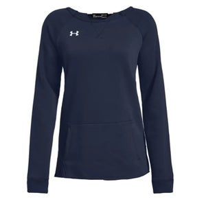 Women's Under Armour Navy Blue Hustle Fleece Cut-Off Crewneck Sweatshirt