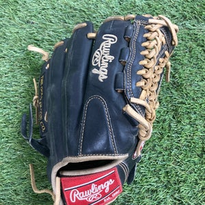 Black Used Rawlings Heart of the Hide Right Hand Throw Pitcher's Baseball Glove 11.5"
