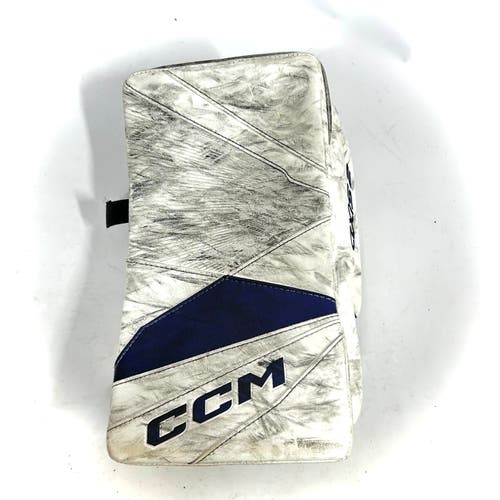 CCM Axis 2 - Used AHL Pro Stock Goalie Blocker (White/Navy)
