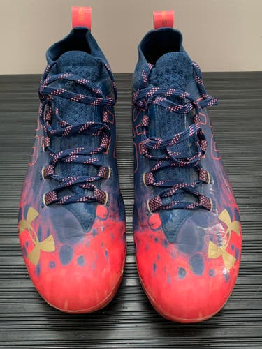 Under Armour Drip Blue / Pink Cleats -Size 9
