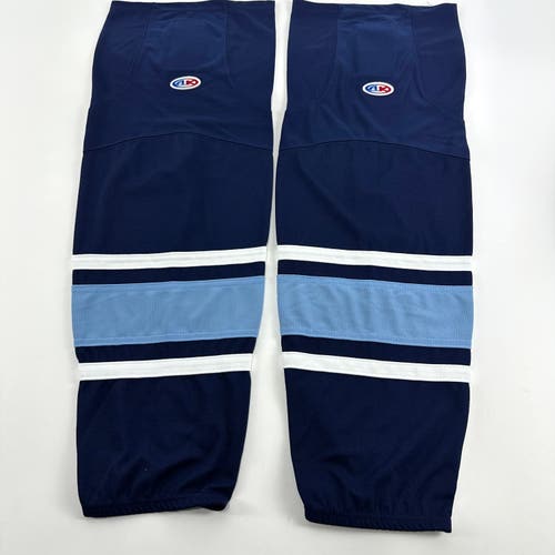Used Navy and White Stripe AK Socks | Adult Large