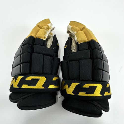 Used Black and Gold CCM HG97 Gloves | 14" | Vegas Knights
