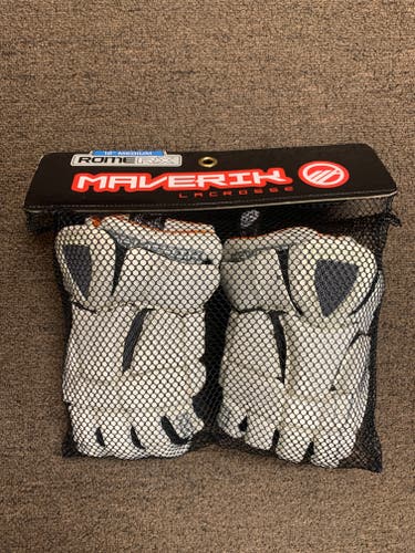 Used Maverik Rome RX White Medium Lacrosse Gloves