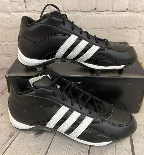 Adidas Excelsior 5 Mid Men's Baseball Cleats Black White Metallic Silver US 11