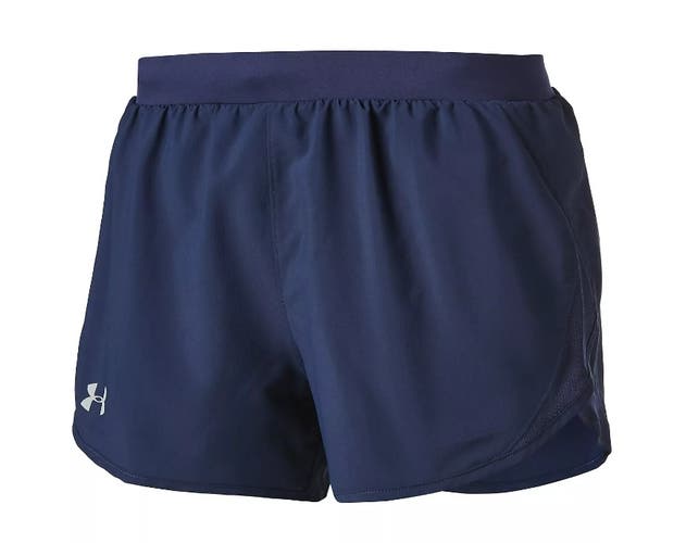 Under Armour Women's Fly By Navy Blue Athletic Running Shorts
