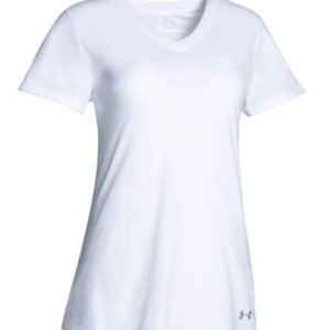 Women's Under White Armour Stadium Flow V-Neck T-Shirt