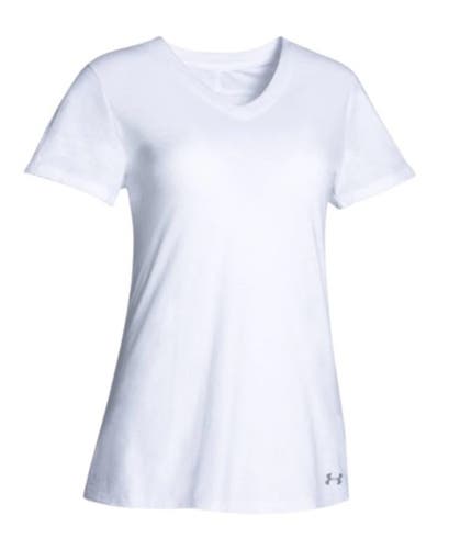 Women's Under White Armour Stadium Flow V-Neck T-Shirt