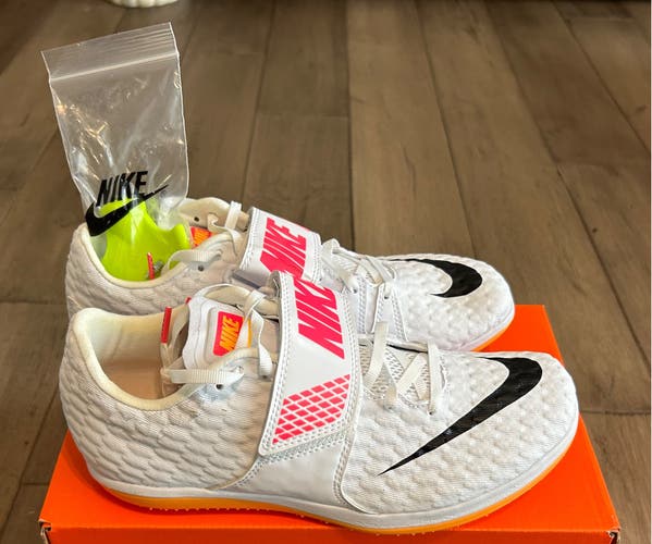 Size 7.5 Men’s Nike Zoom HJ Elite High Jump Track Spikes White Pink