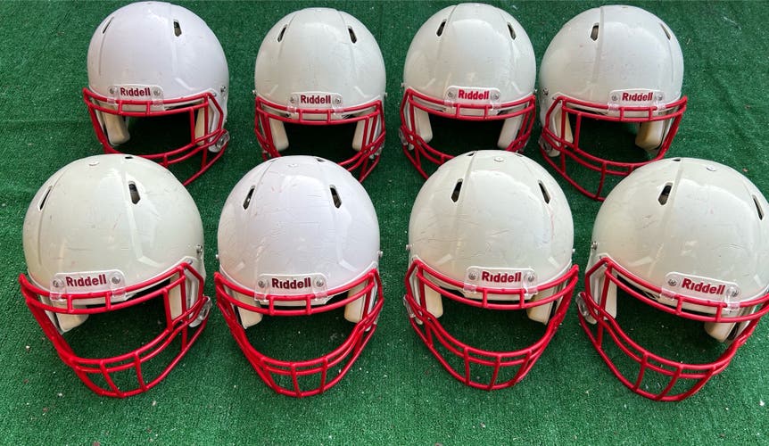 Bundle 8 Helmets Riddell Speed Football Adult 4 M, 4 Large
