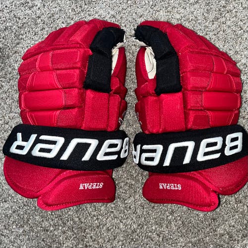 Used Carolina Hurricanes Stepan Bauer 15" Pro Stock Gloves